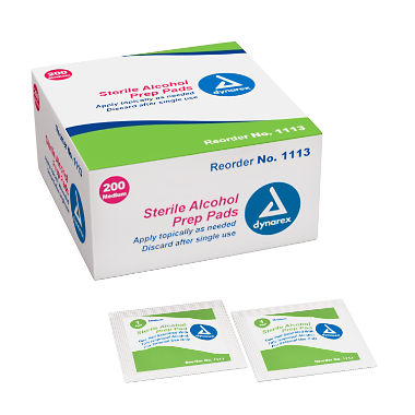 Dynarex #1113 Medium Alcohol Prep Pads- 200/bx - fhmedicalservices