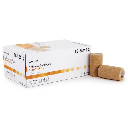 McKesson #16-53414, Cohesive Bandage Sensi-Wrap 4 Inch X 5 Yard Standard Compression Self-adherent, 18 per box