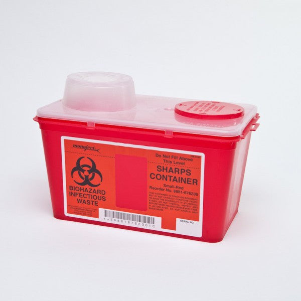4 Quart Red Sharps-a-Gator Sharps Container with Chimney Top #8881676236 - fhmedicalservices
