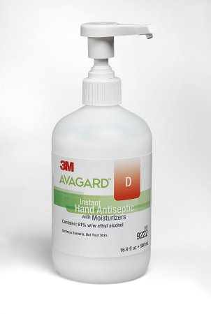 3M #9222 Hand Sanitizer 3M™ Avagard™ D 16 oz. Ethyl Alcohol Gel Pump Bottle - each