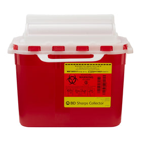 BD #305517 Sharps Container Red Base 12 H X 12 W X 4-4/5 D Inch Horizontal Entry 1.35 Gallon