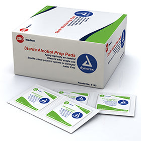 Dynarex #1116 Large Alcohol Prep Pads- 100/bx - fhmedicalservices