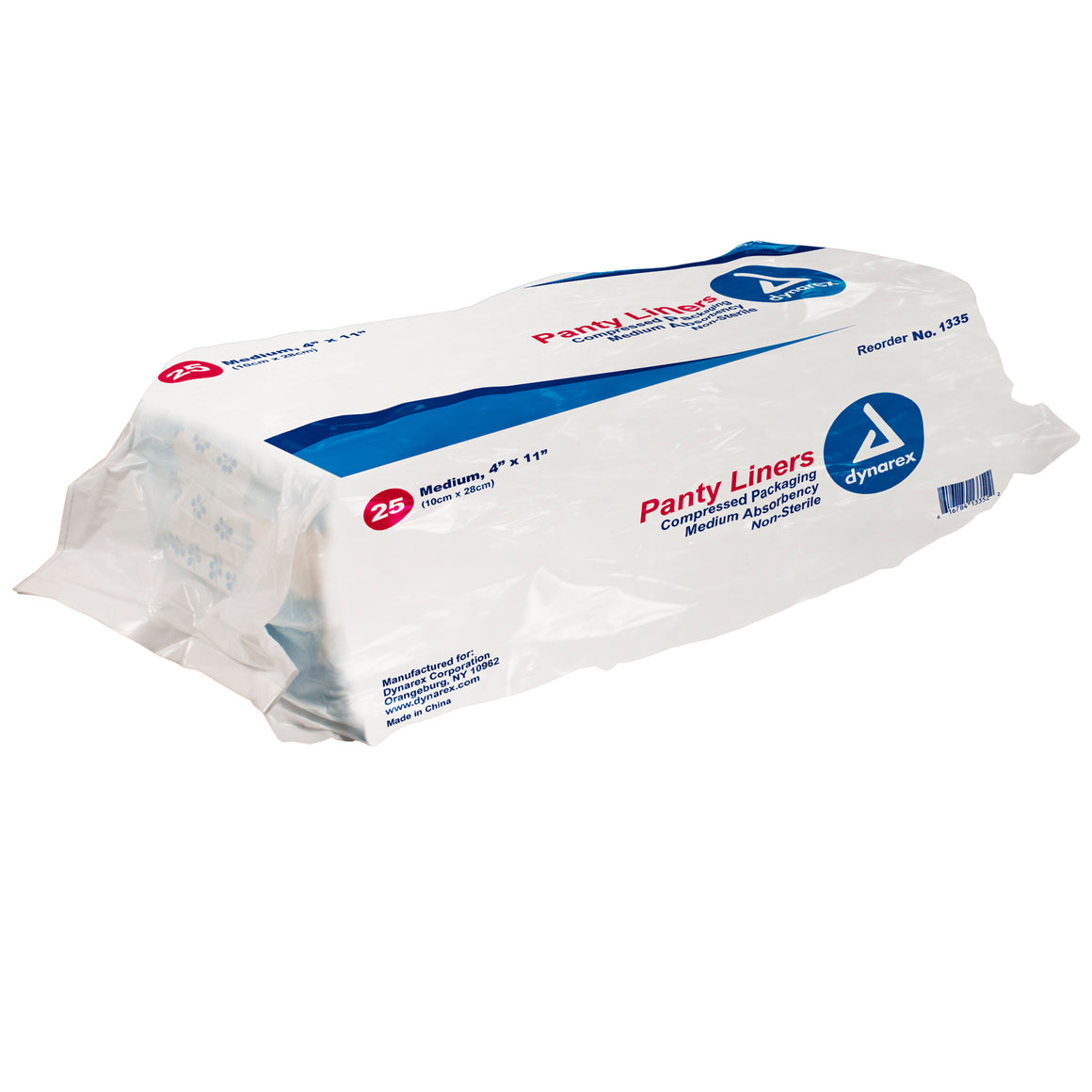 Dynarex #1335 Panty Liners with Adhesive Tab 4" X 11" - fhmedicalservices