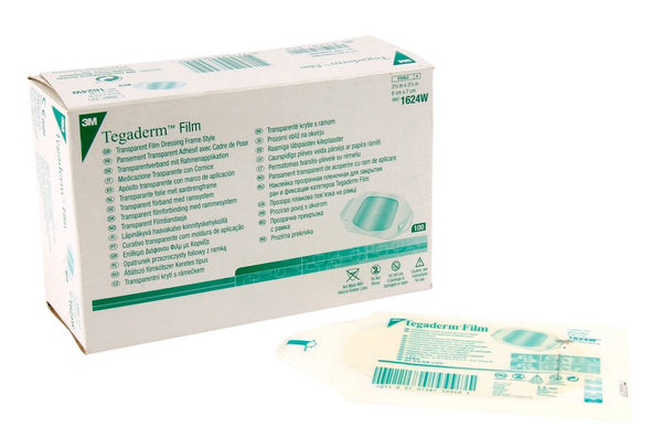3M #1624W TEGADERM TRANSPARENT FILM DRESSING 2 3/8″ X 2 3/4″ – BOX OF 100 - fhmedicalservices