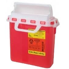 BD #305436 3 Gallon Red BD Sharps Container with Counterbalanced Door - fhmedicalservices