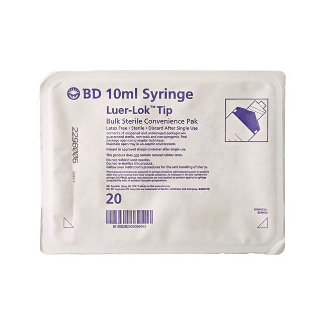 BD #309702 Syringe, 3mL, Luer-Lok Tip, Sterile Convenience Tray Pak, 25 tray/bx, 12 bx/cs - fhmedicalservices