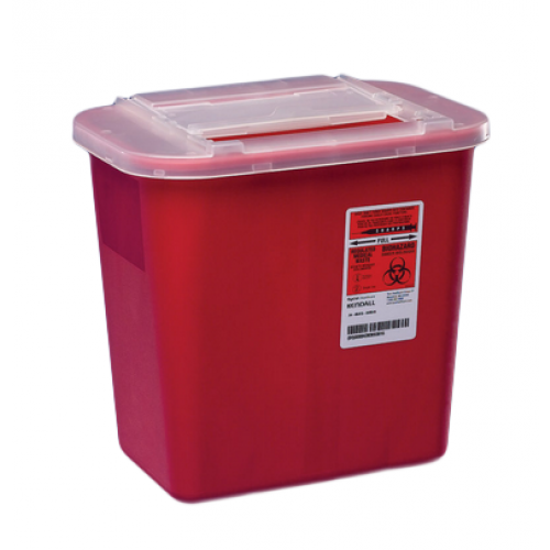 Covidien #31142222 – 2 Gallon Red Multi-Purpose Sharps Container with Slide Lid - fhmedicalservices