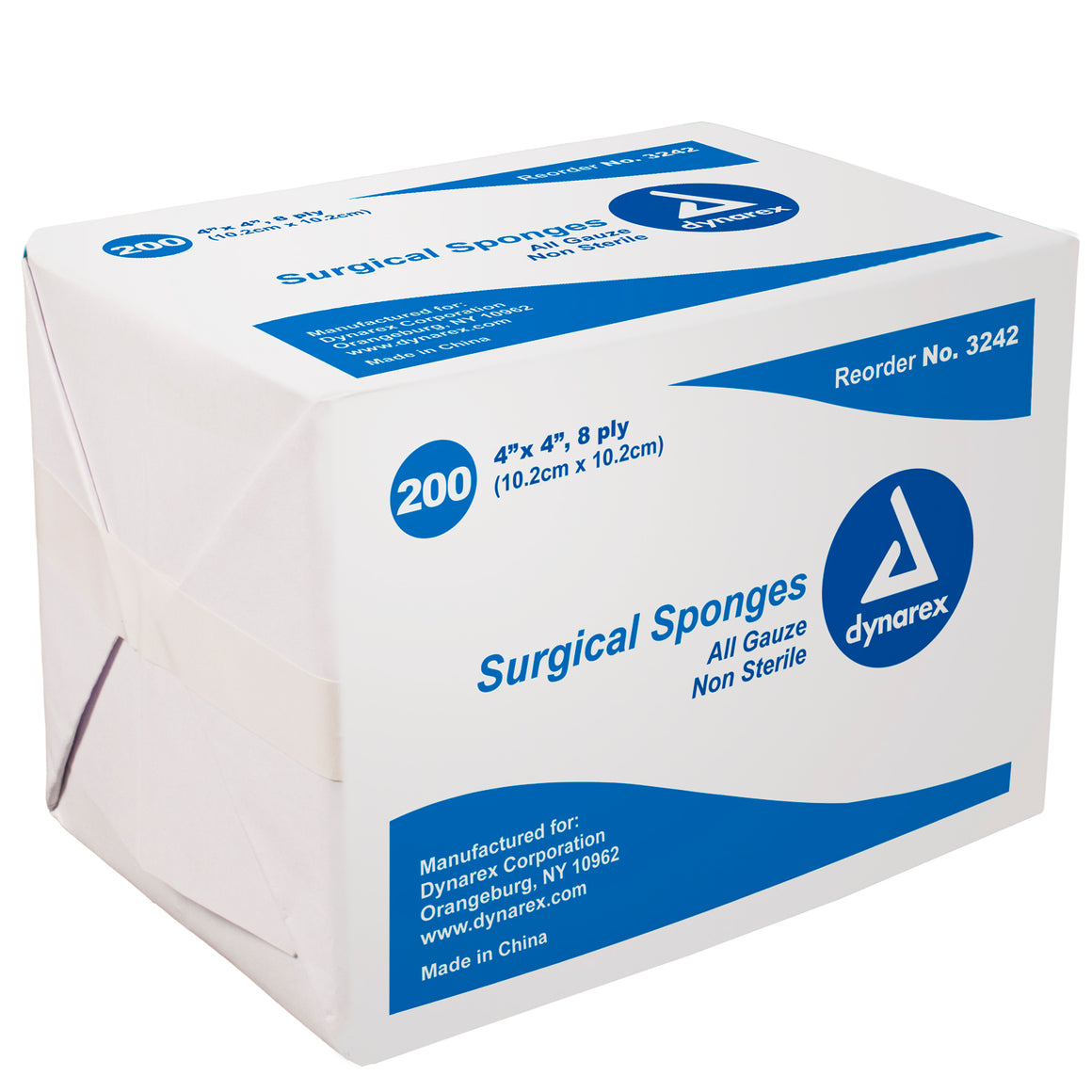 Dynarex #3242 Surgical Gauze Sponge 4x4 - 8ply - 200 per bag - fhmedicalservices