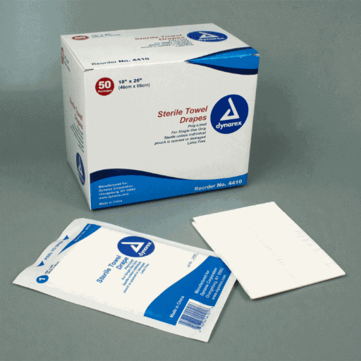 Dynarex #4410 Towel Drape Sterile 18 x 26 - 50/bx - fhmedicalservices