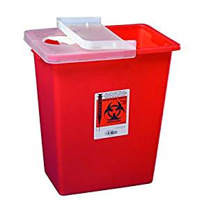 Covidien #8980 MultiPurpose Sharps Container w/Hinged Lid, 8 Gallon - fhmedicalservices