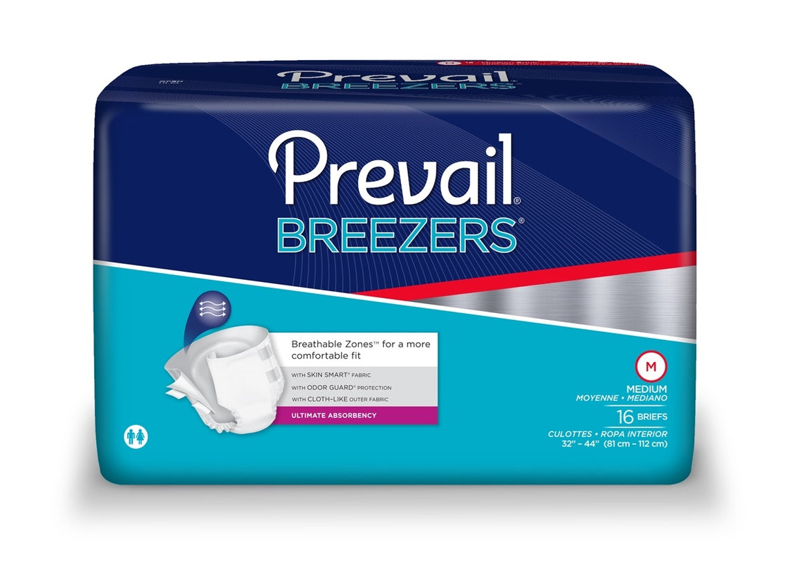 Prevail Breezers Adult Brief, Medium, Heavy Absorbency, #PVB-012 - Pack of 16 - fhmedicalservices