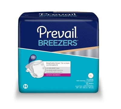 Prevail Breezers Adult Brief, XLarge, Heavy Absorbency, #PVB-014 - Pack of 15 - fhmedicalservices