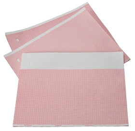 GE MARQUETTE #PM2009828024-V Z-FOLD RED GRID CHART PAPER WITH BLANK HEADER - fhmedicalservices